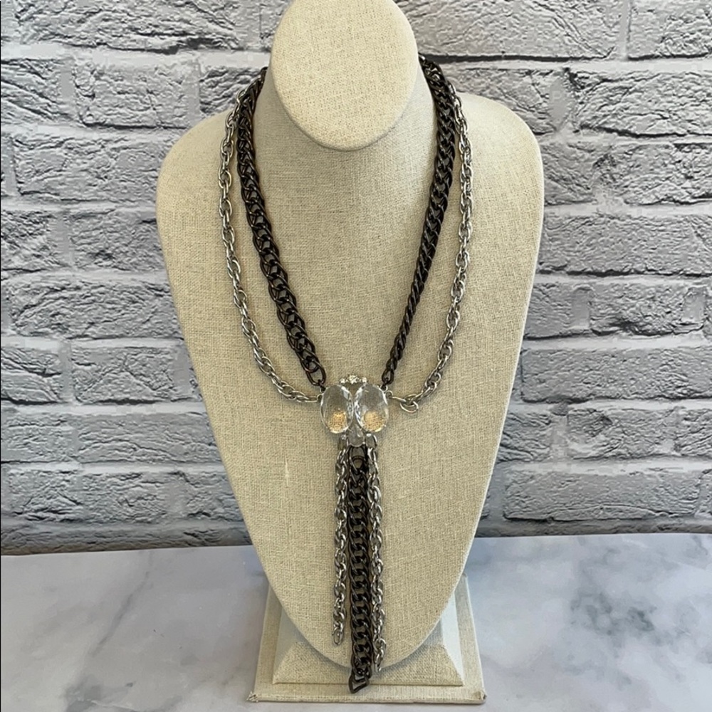 Statement Chain Necklace W/Swarovski Crystals